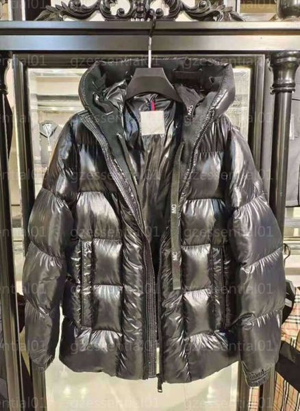 

men down puffer jacket winter puffy coat designer fashions letter hooded big pocket long sleeve thicken coats warm comfort, Black