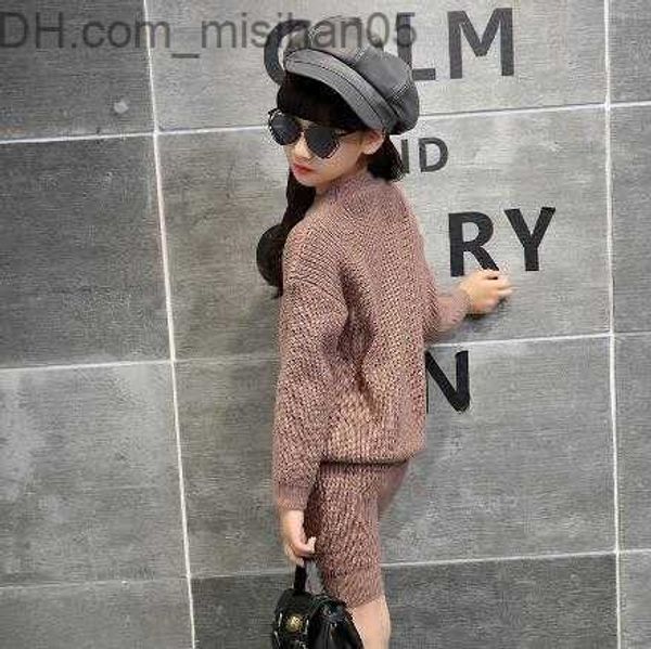

clothing sets autumn winter girls sweater clothing set children warm knitwear sweater+skirt 2 pieces suit teenage kids outfits clothes suits, White