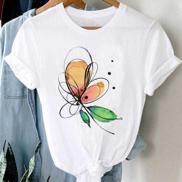 

trend t-shirts short sleeve plant cut print_ y, White