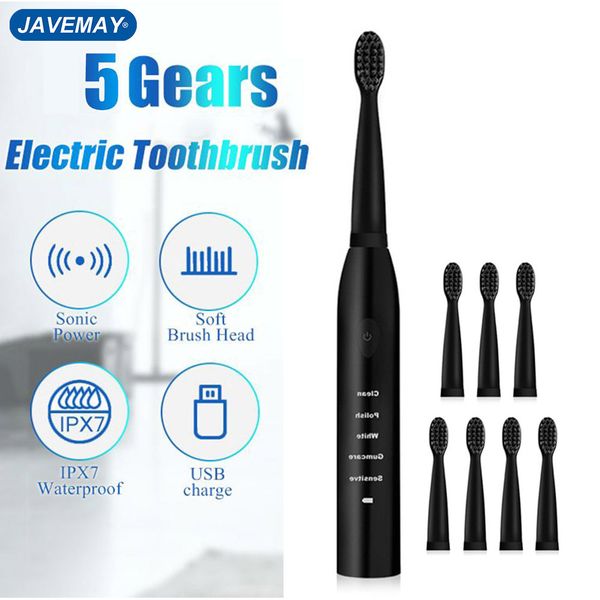 

toothbrush ultrasonic electric toothbrush usb charging toothbrush washable whitening soft toothbrush head timer javemay j110 230720