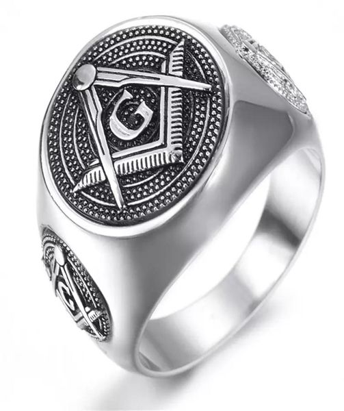 

ring 316 stainless steel men039s maoson masonic silver black rings mason jewelry unique design high grade1756135, Golden;silver