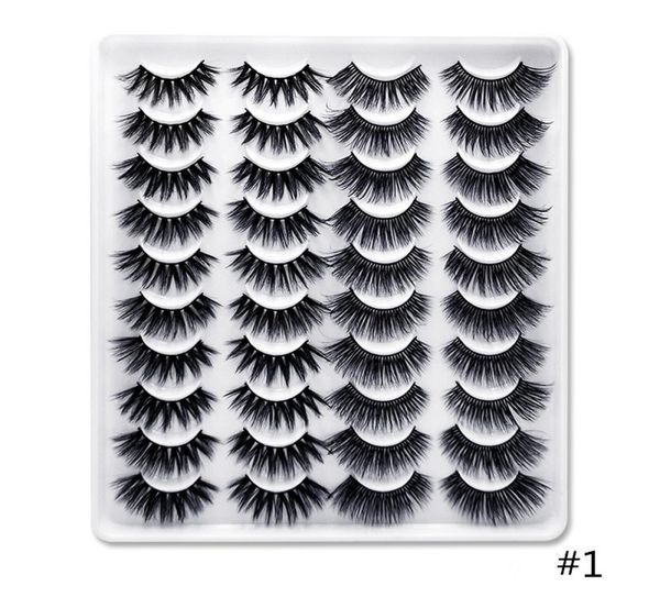 

whole 20 pairs in one tray 3d mink natural eyelashes set factory 9094732