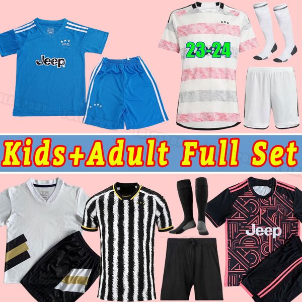 

22 23 soccer jerseys pogba vlahovic chiesa 2022 2023 football shirt set di maria locatelli morata de ligt juventus kean full set child kids, Black;yellow