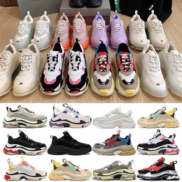 

lm designer trainers triple s casual shoes 17fw mens womens paris white letter colorful blue bright red rice ash grey green pink dad retro c, Black