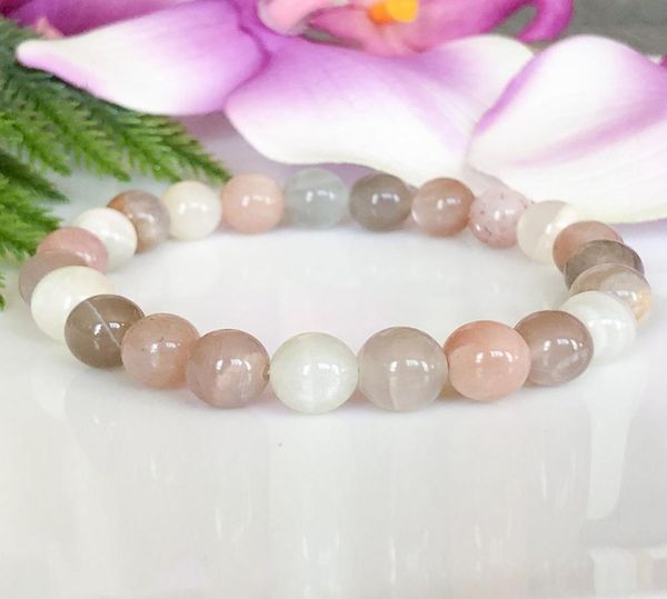 

mg1112 8mm mixed moonstone bracelet healing crystals energy bracelet emotional healing fertility bracelet feminine energy jewelry4334577, Black