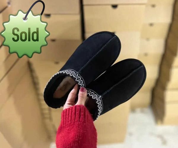 

australia classic snow boots designer ultra mini tasman slipper dealworld womens half warm boot winter fur plush satin tazzs ankle booties u, Black