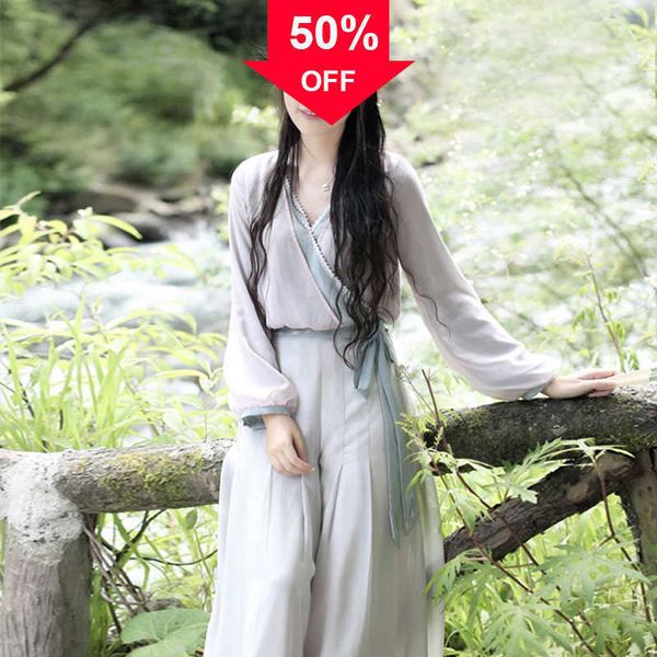 

summer cotton summer literature small fragmented flowers fresh long embroidered gray light and thin hanfu, Black;red