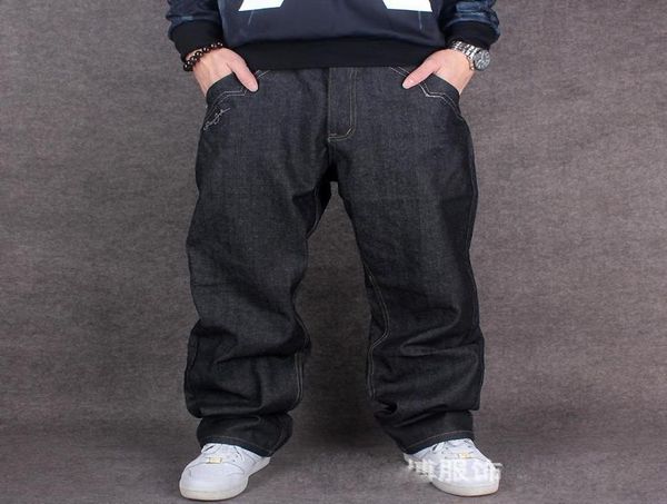 

whole new fashion embroidery skateboarder jeans mens baggy jeans mens hip hop wide leg denim pants men plus size 42 445672508, Blue