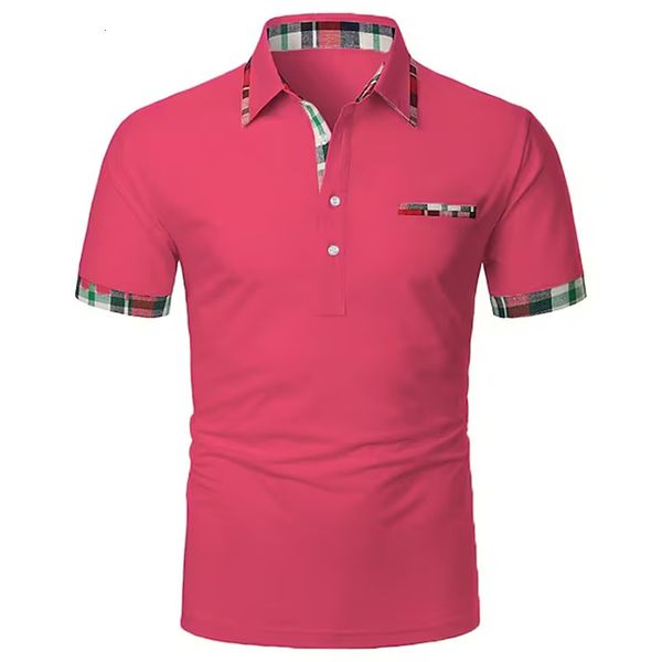 

men's polos summer men's outdoor vintage shortsleeved lapel tshirt casual button casual business men's solid color polo shirt, White;black