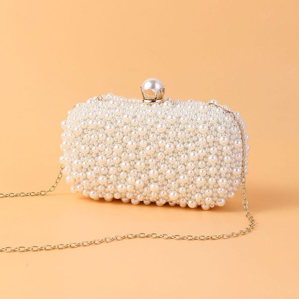 

evening bags pearl bridal clutch wedding handbag women mini purse luxury party elegant chain shoulder bag b519 230720
