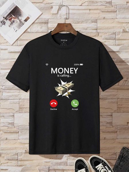 

men's fashion en cash and letter graphic, White;black
