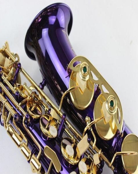 

brand quality music instrument margewate alto eb saxophone e flat unique purple body gold lacquer key sax with mouthpiece1816063