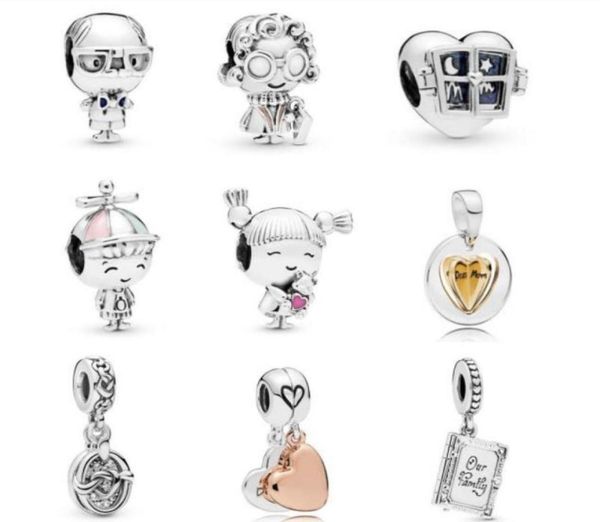 

2019 mother day collection fits for bracelet charms mother daughter love hanging charm 925 sterling silver original loose beads6939739, Black
