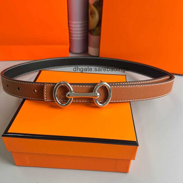 

belts womens belts designer h double sided belt cowhide women fashion versatile jeans dress clothes accessories belt width 2.3cm wholesale, Silver