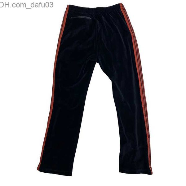 

men's pants mens pants trousers needles black red velvet butterfly embroidery loose casual track pants fashion sweatpants z230721
