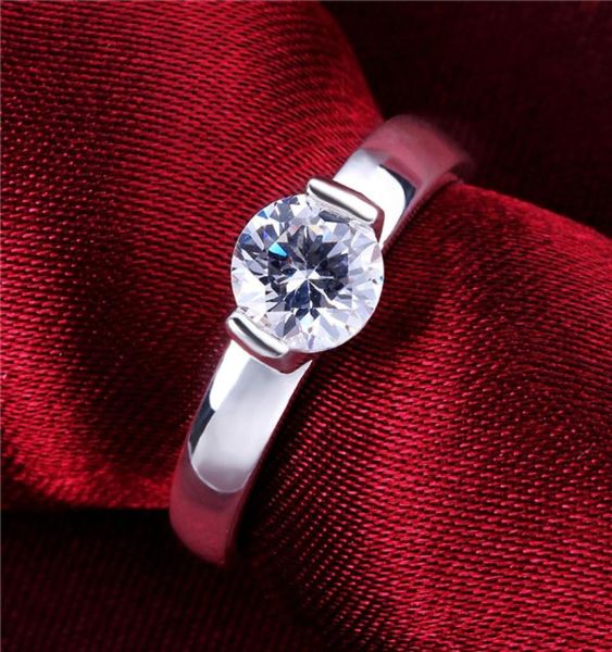 

925 silver plate glossy diamond ring gssr603 factory direct brand fashion sterling silver plated finger rings7220658, Slivery;golden
