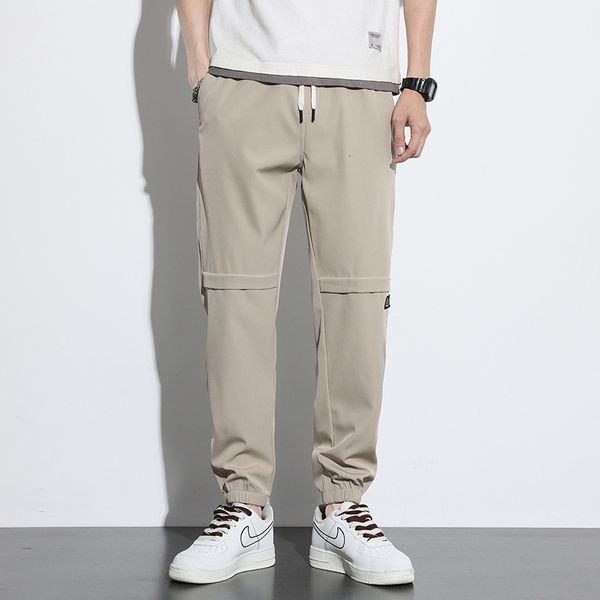 

men's pants summer thin casual ice silk breathable and loose harem track fashion 230720, Black