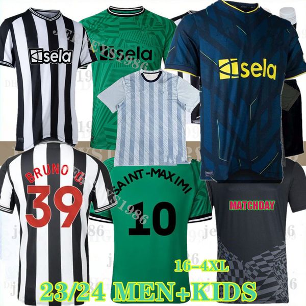 

2023 24 joelinton soccer jerseys bruno g. 23 24 trippier football t shirts isak maximin wilson newcastles castle men fans player version pre, Black;yellow