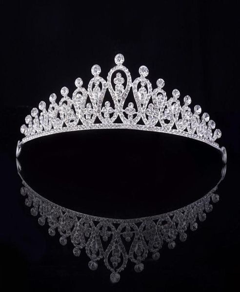 

silver bridal tiara crown vintage bride wedding tiaras and crowns for women headdress simple stylish female hair accessories3636086, Golden;white