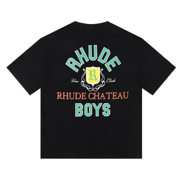 

100%cotton luxury brand rhude shirt fashion t shirt mens designer t shirts men casual short sleeve casual tshirts mens tees shirt tos us siz, White;black