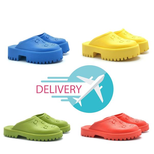 

with box designer sandals white platform sandals perforated g slip-on slipper slides rubber sandles mules comfort bottom sliders sandal sand, Black