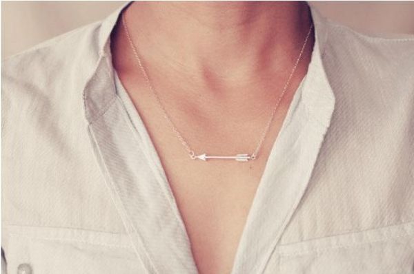 

women arrow necklace jewelry sideways arrow necklaces for women and girls simple dainty choker necklace5828936, Golden;silver