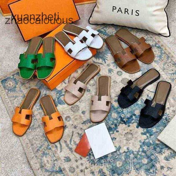 

classic her leather 2023 h women oran shoes fashion slipper sandals slippers genuine summer flat slides ladies beacsandal party wedding oran