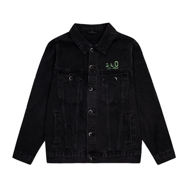 

men's jacket 2023 balencaigaity fashion retro decoration denim cotton soft wrinkle proof long sleeve loose couple casual coat 02-02, Black;brown