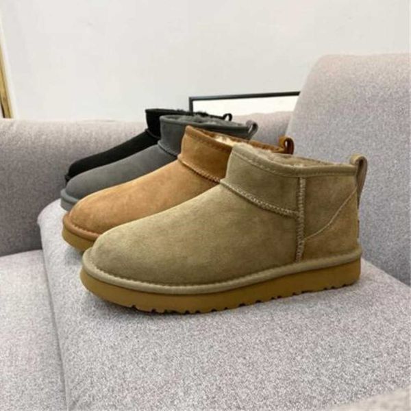 

men boot mini ankle boots designer classic australian women warm 585401 womens dune buckle snow half knee slippers uggitysfashion all-match, Black