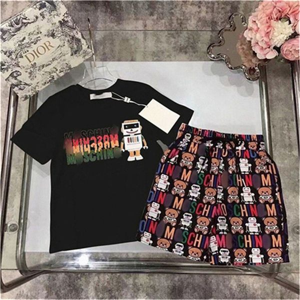 

ss summer men's and women's new fashion highlights the noble explosion street trend children's short-sleeved shorts two-piece, White