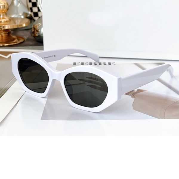 

40238u white sunglasses dark grey lens for women summer shades sunnies uv protection eyewear with box, White;black