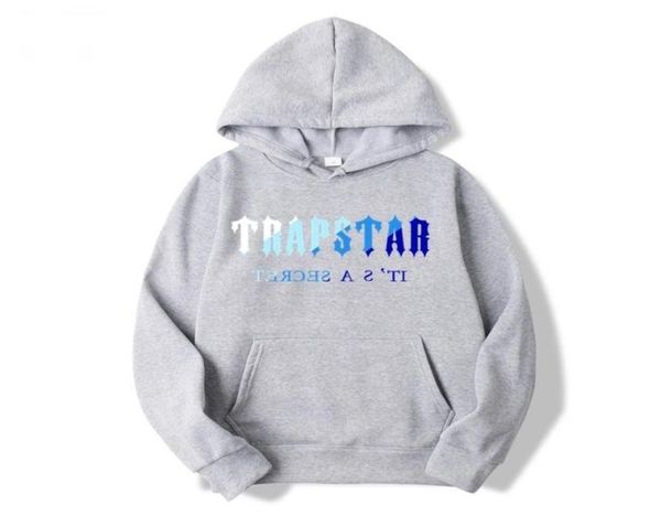 

tracksuit brand printed sportswear men 18 colors warm two pieces set loose hoodie sweatshirt pants jogging 2208156778453, Black
