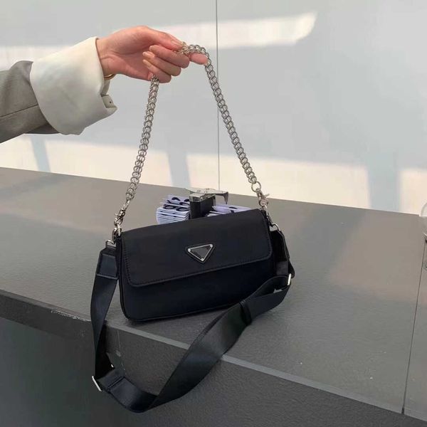 

designer 2023 black new korean vintage handbag underarm nylon shoulder versatile small bag for women