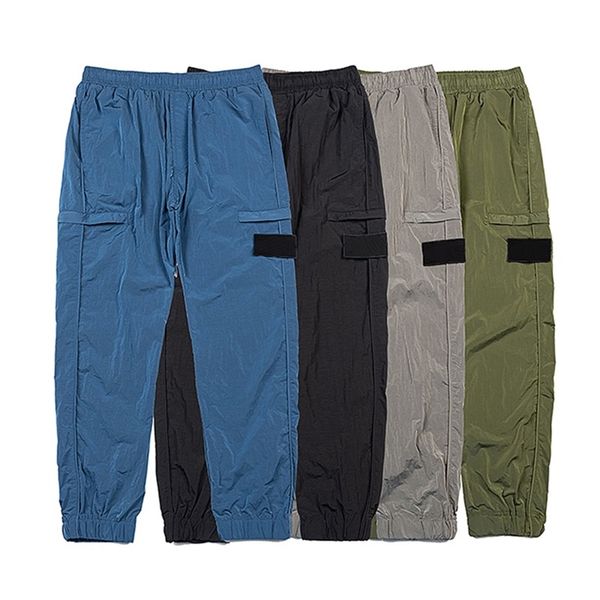 

toney 2023 spring new metal nylon trousers couple windproof overalls st-2292, Black