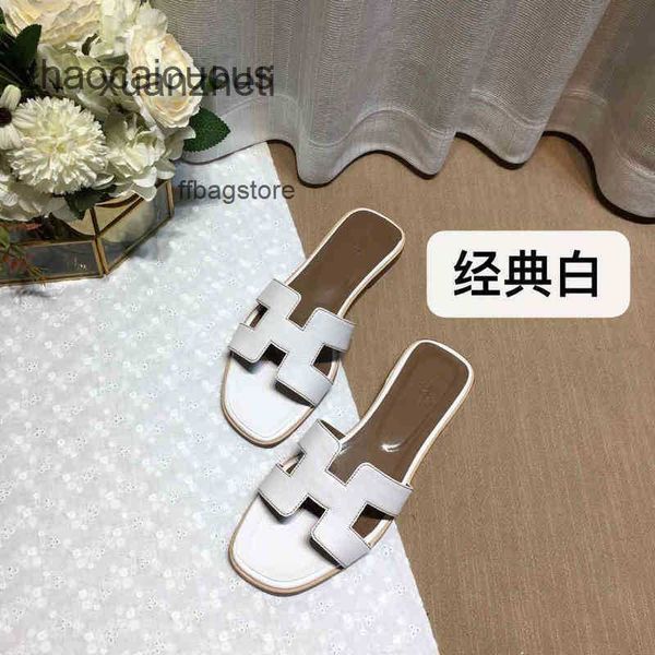 

sandals higversion her shoes 2023 oran women's leather slippers slipper family designer summer fashion flip flop leisure wear beacflat