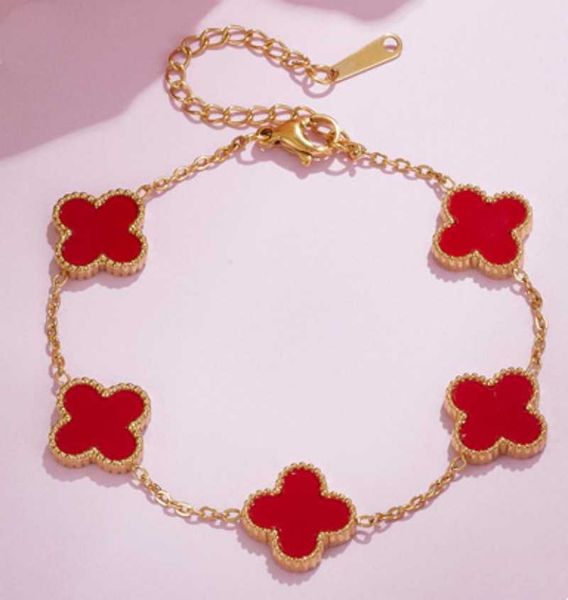 

fanjia korean simple empty fashion high beauty versatile temperament four-leaf clover sterling silver bracelet, Golden;silver