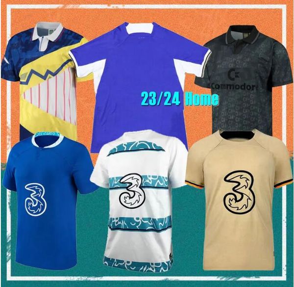 

22/23/24 cfc barkley soccer jerseys joao felix pulisic ziyech 2023 sterling jorginho t. silva mount kante chilwell ziyech pulisic mash up bl, Black;yellow