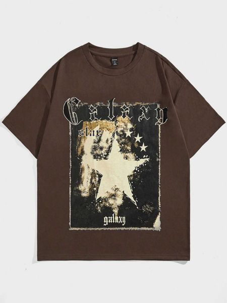 

men's fashion street life guys cotton letter graphic, White;black