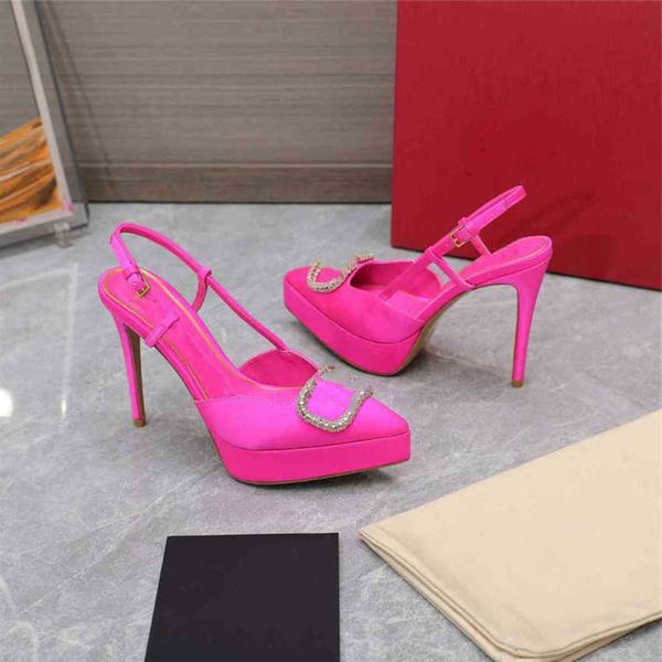 

summer popular women sandals luxury brand business dress wedding party leather high heels casual flat valentinolies slippers 05-09 1xfp fuon, Black