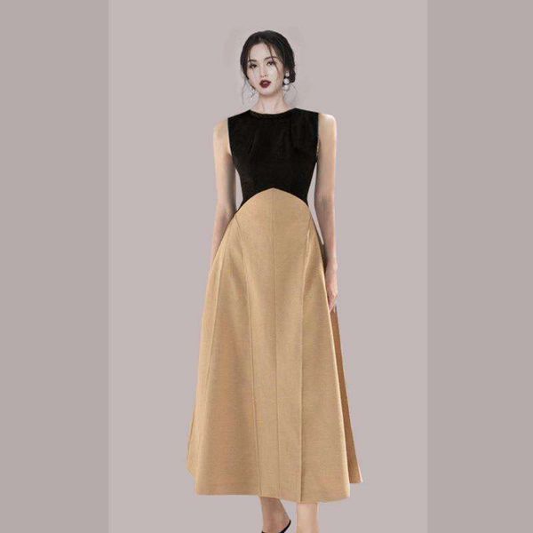 

item title dress summer sleeveless womens high waist, Black;gray