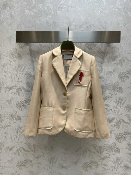 

women designer blazer two buttons girl blazer anchor embroidery decoration lady lapel suit size s-l long sleeved suit july10, White;black