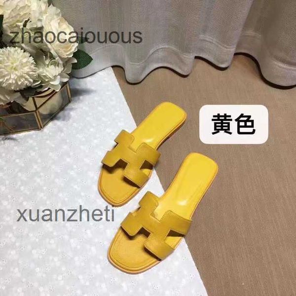 

baida her oran women's slipper designer 2023 bear summer sandal slippers shoes color matching leather flat sandals for tourism litchi p