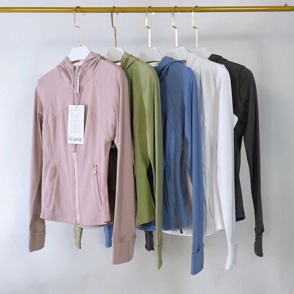 

lulu coat women coat hoody running jacket gym hoodie sports zipper sportswear seamless sweatshirt thumb hole long sleeve shirts yoga outfit
