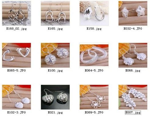 

jewelry mixed highquality 925 sterling silver drop earrings fashion gifts 12pairlot1130515, Golden