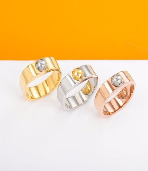 

cluster rings european and american style rivet square ring 925 silver men women presbyopia letters fashion brand jewelry gifts4789488, Golden;silver