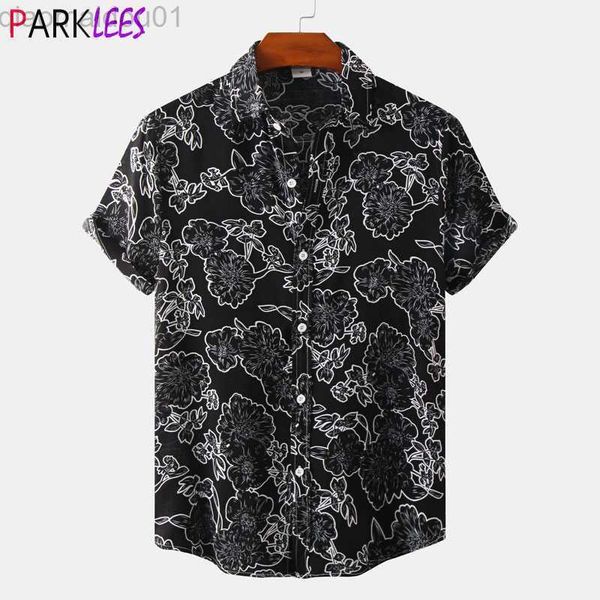 

men's casual shirts mens floral hawaiian shirts short sleeve button down black beach shirts casual plus size quick dry ha hawaii shirt, White;black