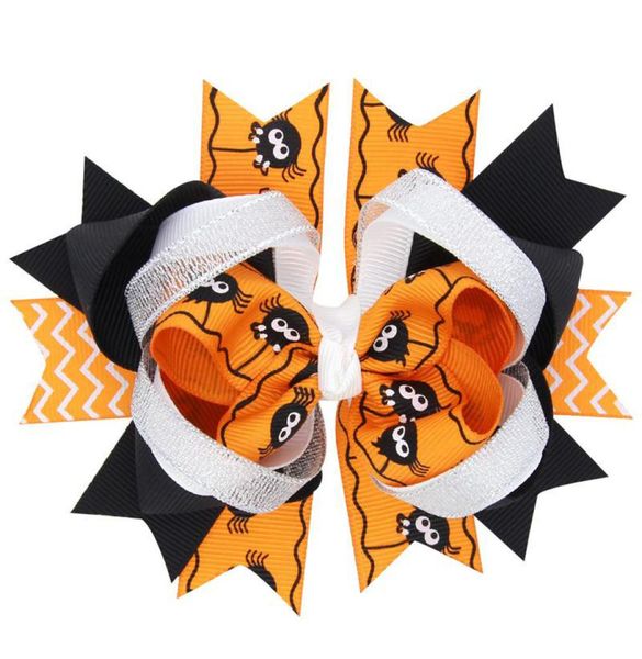 

new girls halloween hair clips halloween boutique hair bows hairclips childrens hair accessories baby boutique bow barrette5597855, Slivery;white