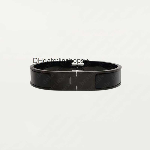 

lassic h bracelet designer 18k gold bangle luxury brand enamel bracelet for men women valentine's day mother' day jewelry holiday, Black