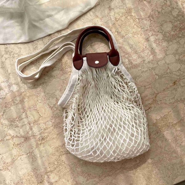 

shoulder bags casual hollow women designer handmade woven handbags fishnet summer beach large tote bali shopper purses 2023stylishdesignerba