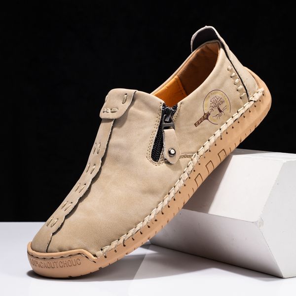 

dress shoes handmade leather men shoes casual slip on loafers breathable leather shoes men flats moccasins tooling shoes plus size 230720, Black